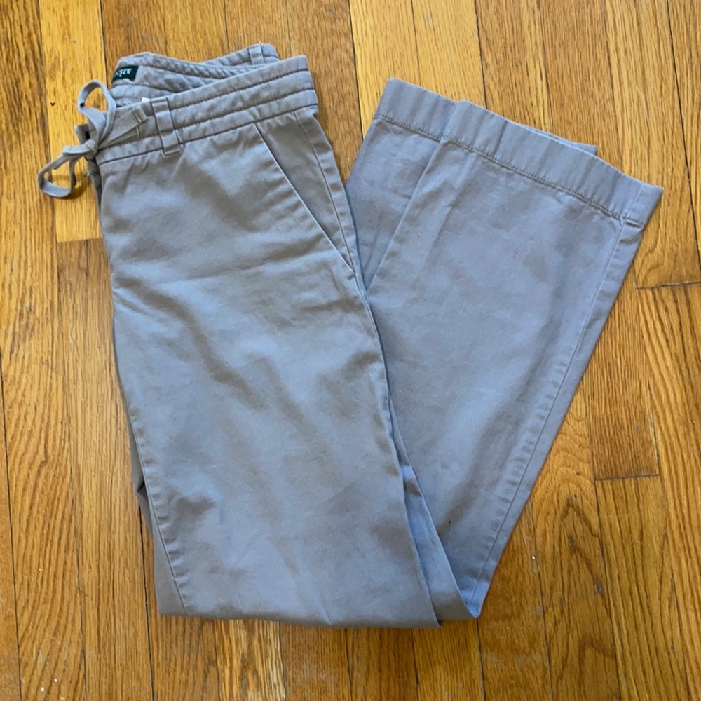 EUC. J crew draw string 100% cotton taupe pants
